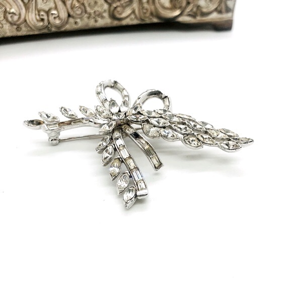 Vintage Signed Albion Rhinestone Brooch RARE - Picture 4 of 8